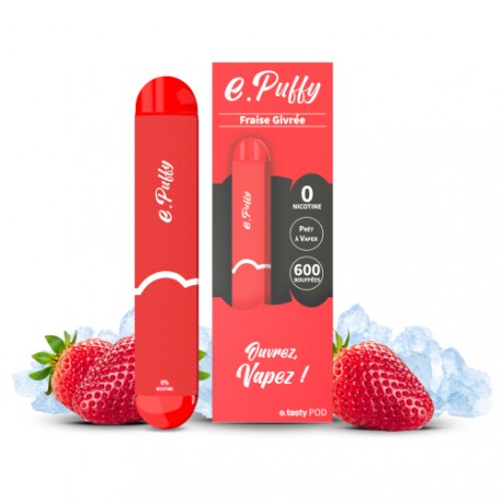 E-cigarette jetable Fraise Givrée (600 puffs) - e.Puffy